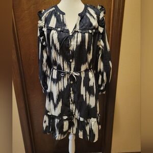 Maurices Black & White Dress With Gold Accents NWT